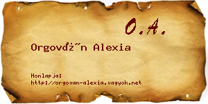 Orgován Alexia névjegykártya